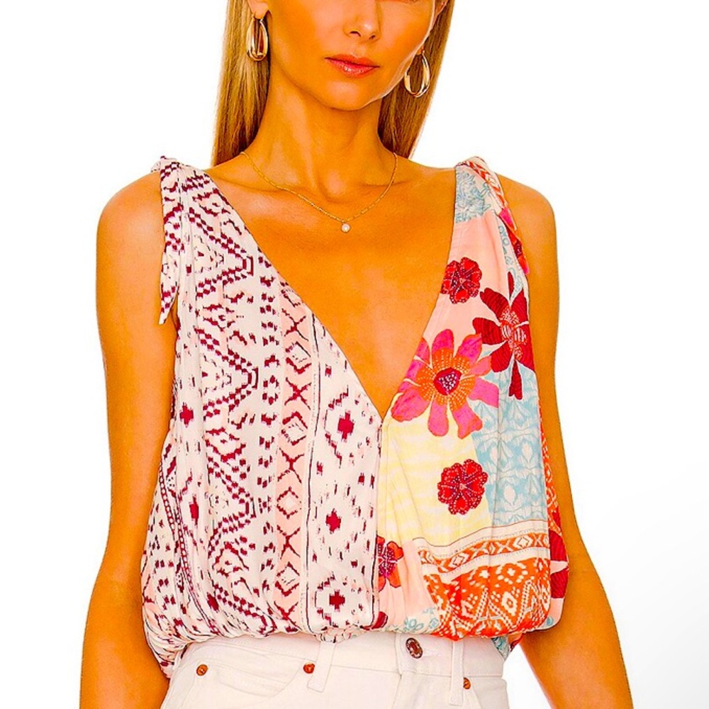 Free People- Tied To You Tank in Tropical Combo